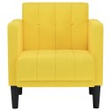 SOFA FOTEL Z PODŁOKIETNIKAMI JASNOŻÓŁTY 53CM TKANINA