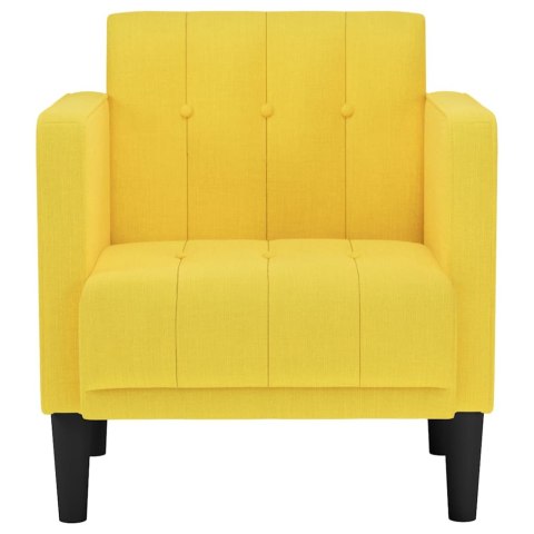 SOFA FOTEL Z PODŁOKIETNIKAMI JASNOŻÓŁTY 53CM TKANINA