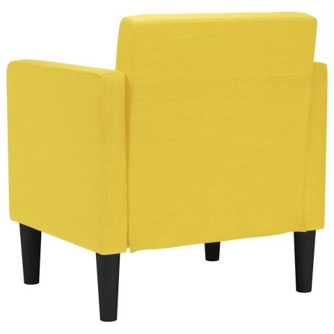 SOFA FOTEL Z PODŁOKIETNIKAMI JASNOŻÓŁTY 53CM TKANINA