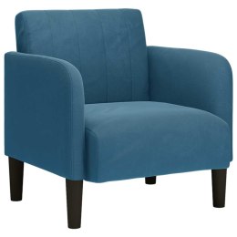 SOFA FOTEL Z PODŁOKIETNIKAMI NIEBIESKI 54CM AKSAMIT
