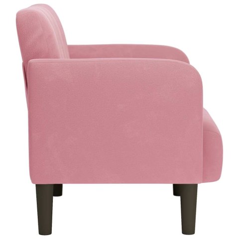 SOFA FOTEL Z PODŁOKIETNIKAMI RÓŻOWY 54CM AKSAMIT