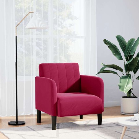SOFA FOTEL Z PODŁOKIETNIKAMI WINO CZERWONE 54CM AKSAMIT