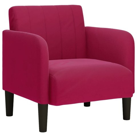 SOFA FOTEL Z PODŁOKIETNIKAMI WINO CZERWONE 54CM AKSAMIT