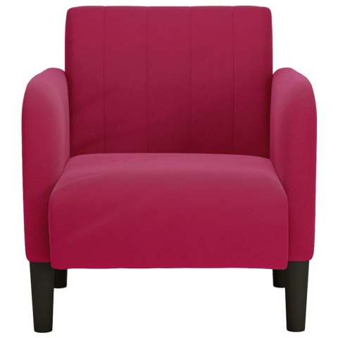 SOFA FOTEL Z PODŁOKIETNIKAMI WINO CZERWONE 54CM AKSAMIT