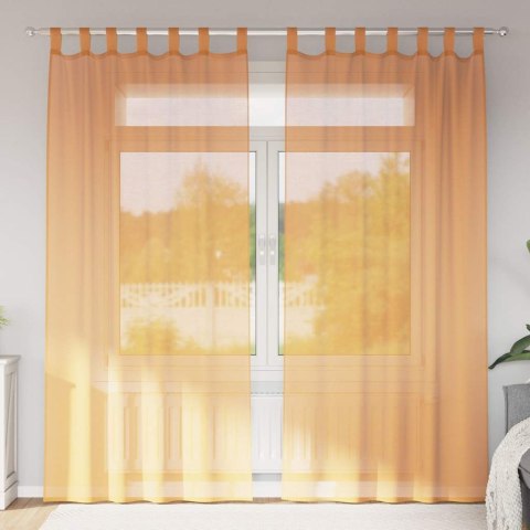 ZASŁONY WOALOWE Z PĘTELKAMI 2 SZT. POMARAŃCZOWE 140X225CM