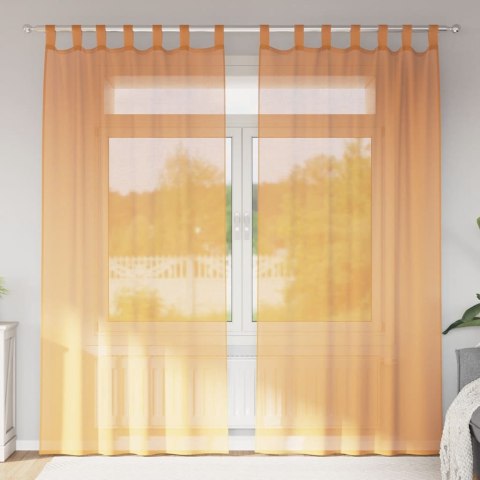 ZASŁONY WOALOWE Z PĘTELKAMI 2 SZT. POMARAŃCZOWE 140X245CM