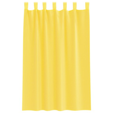 ZASŁONY WOALOWE Z PĘTELKAMI 2 SZT. ŻÓŁTE 140X175CM