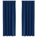FIRANY BLACKOUT Z KÓŁKAMI 2 SZT. CIEMNONIEBIESKI 225X140CM
