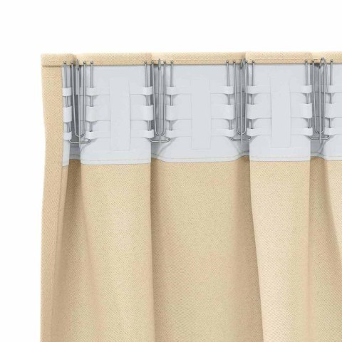 FIRANY BLACKOUT Z KÓŁKAMI 2 SZT. KREMOWY 140X140CM POLIESTER