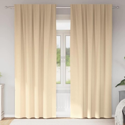 FIRANY BLACKOUT Z KÓŁKAMI 2 SZT. KREMOWY 225X140CM POLIESTER