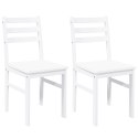 KRZESŁA DO JADALNI 2 SZT. BIAŁE LITE DREWNO GUMOWE