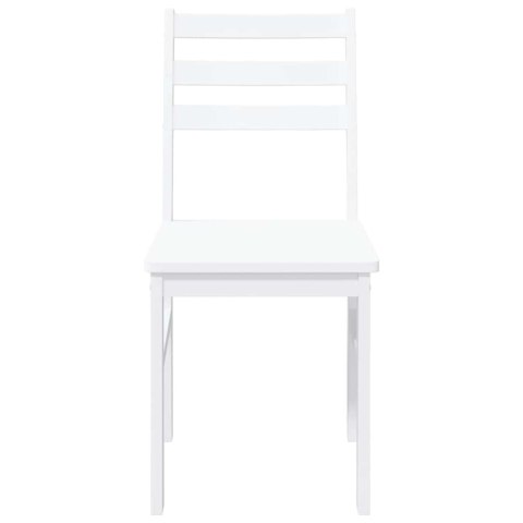 KRZESŁA DO JADALNI 2 SZT. BIAŁE LITE DREWNO GUMOWE