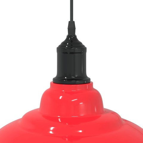 LAMPA WISZĄCA Z REGULACJĄ WYSOKOŚCI E27 POŁYSK CZERWONY METAL