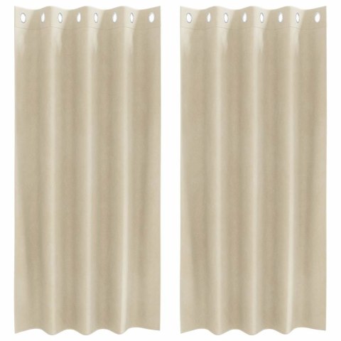 ZASŁONY ZACIEMNIAJĄCE 2 SZT. KREMOWY 140X175CM AKSAMIT