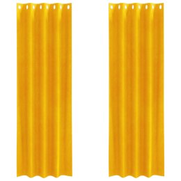 ZASŁONY ZACIEMNIAJĄCE 2 SZT. MUSZTARDOWY ŻÓŁTY 140X260CM