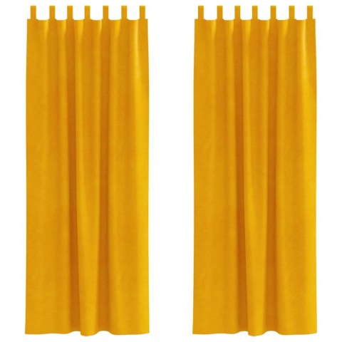 ZASŁONY ZACIEMNIAJĄCE 2 SZT. MUSZTARDOWY ŻÓŁTY 140X260CM