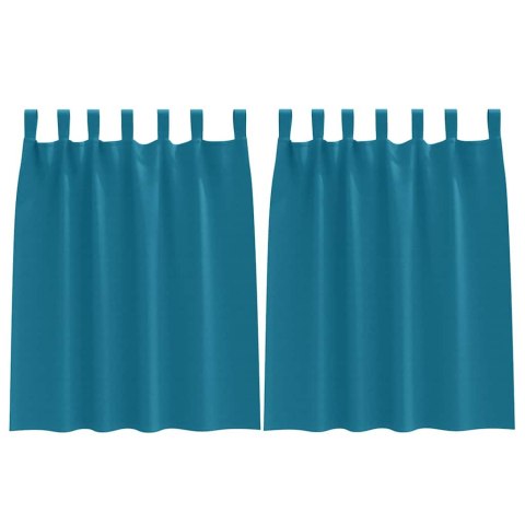 FIRANY BLACKOUT Z KÓŁKAMI 2 SZT. TURKUSOWY 140X140CM