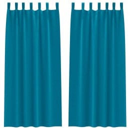 FIRANY BLACKOUT Z KÓŁKAMI 2 SZT. TURKUSOWY 260X140CM