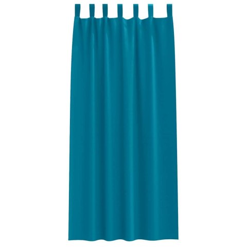 FIRANY BLACKOUT Z KÓŁKAMI 2 SZT. TURKUSOWY 260X140CM