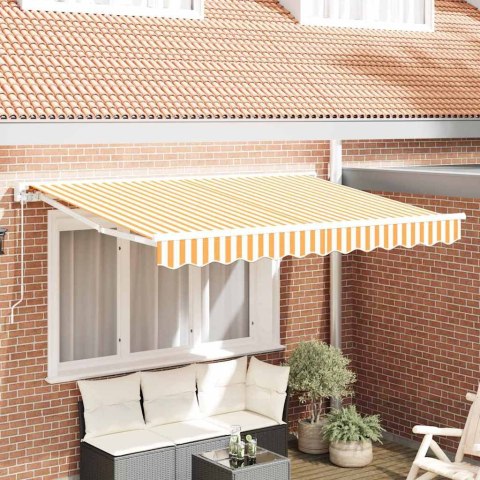 POSZYCIE TKANINA DO MARKIZY ODPORNA NA UV/WODĘ MOCNA ŻÓŁTY I BIAŁY 330X195CM