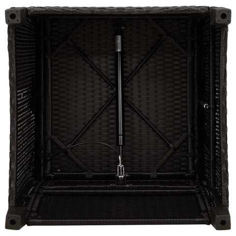 ROZKŁADANY FOTEL OGRODOWY ZE STOLIKIEM BOCZNYM CZARNY