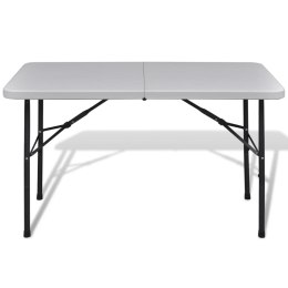 SKŁADANY STÓŁ DO OGRODU 122CM HDPE BIAŁY