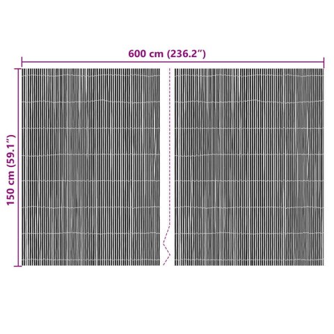 BAMBUSOWE OGRODZENIE NATURALNY 600X150CM BAMBUS