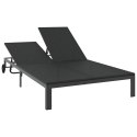 LEŻAK 1-OSOBA CZARNY 206X62.5X74CM POLIRATTAN
