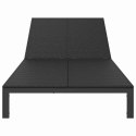 LEŻAK 1-OSOBA CZARNY 206X62.5X74CM POLIRATTAN