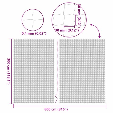 SIATKA DLA KOTA PRZEZROCZYSTA 8X3M NYLON