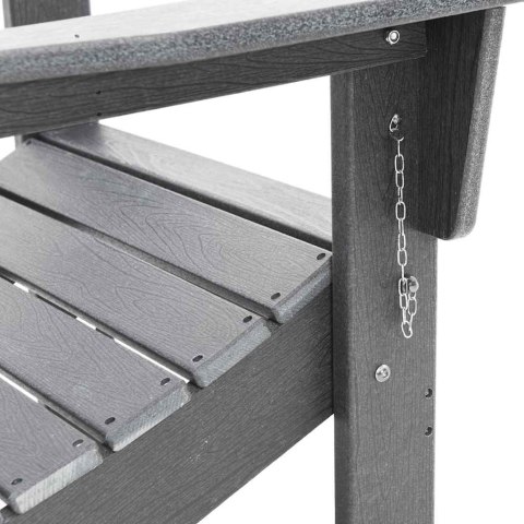 SKŁADANY FOTEL ADIRONDACK JASNOSZARY 80,5X74,5X92CM HDPE