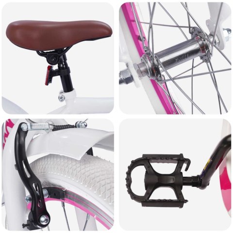 ROWER DZIECIĘCY 18 CALI DLA DZIECI W WIEKU 5-7 LAT BIAŁY