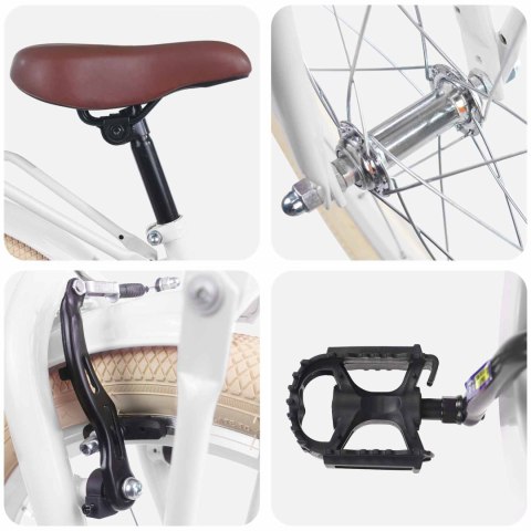 ROWER DZIECIĘCY 20 CALI DLA DZIECI W WIEKU 6-11 LAT BIAŁY