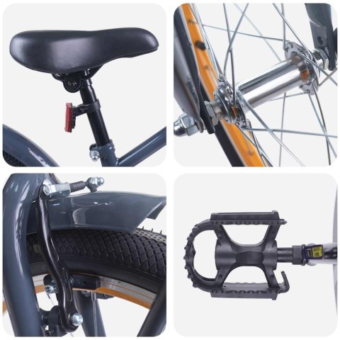 ROWER DZIECIĘCY 22 CALI OD 7 DO 12 LAT CIEMNOSZARY