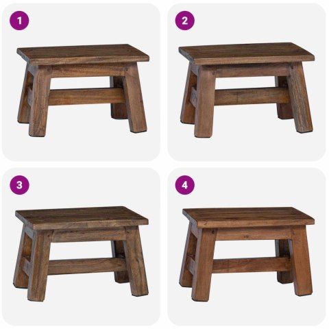 ŁAWKA NATURALNY 30X20X20CM DREWNO MAHONIOWE