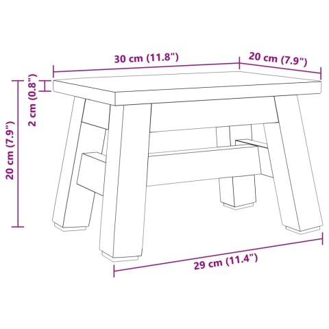 ŁAWKA NATURALNY 30X20X20CM DREWNO MAHONIOWE