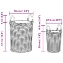 VidaXL Kosz na rośliny z przechowywaniem 2 pcs Brązowy Rattan Kubu