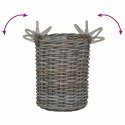 VidaXL Kosz na rośliny z przechowywaniem 2 pcs Szary Rattan Kubu