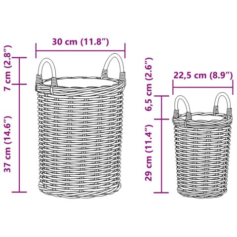 VidaXL Kosz na rośliny z przechowywaniem 2 pcs Szary Rattan Kubu