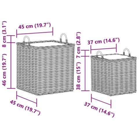 VidaXL Kosz na rośliny z przechowywaniem 2 pcs Szary Rattan Lacak