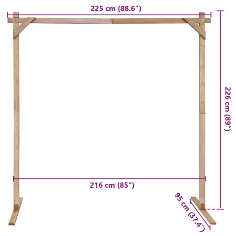 ŁUK ŚLUBNY JASNY BRĄZ 225X95X226CM LITE DREWNO SOSNOWE