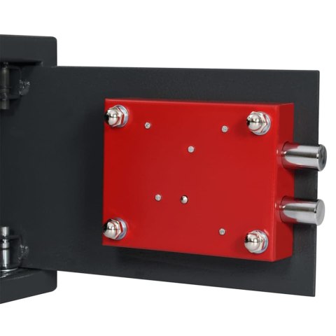 SEJF Z BLOKADĄ CIEMNO SZARY 31X20X20CM STAL