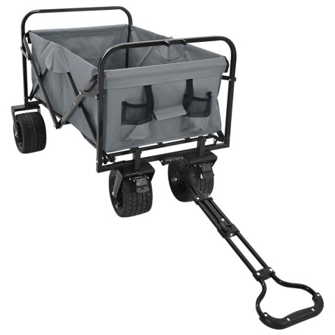 SKŁADANY WÓZEK RĘCZNY SZARY 89X63X96CM