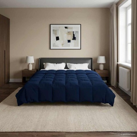 KOŁDRA NA CAŁY ROK CIEMNONIEBIESKI 200X200CM MIKROFIBRA