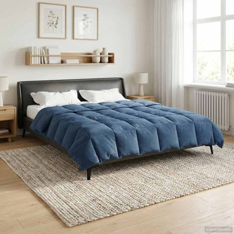 KOŁDRA NA CAŁY ROK CIEMNONIEBIESKI 200X220CM MIKROFIBRA