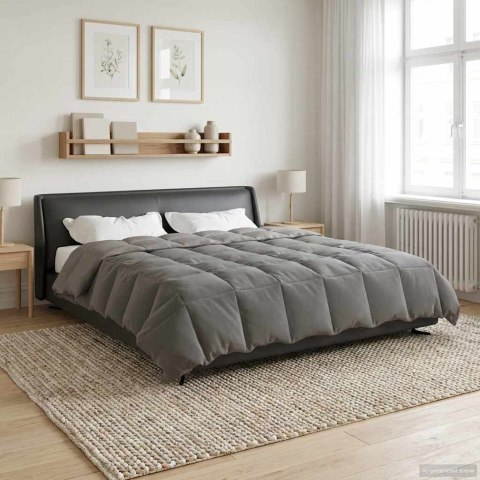 KOŁDRA NA CAŁY ROK JASNOSZARY 200X200CM MIKROFIBRA