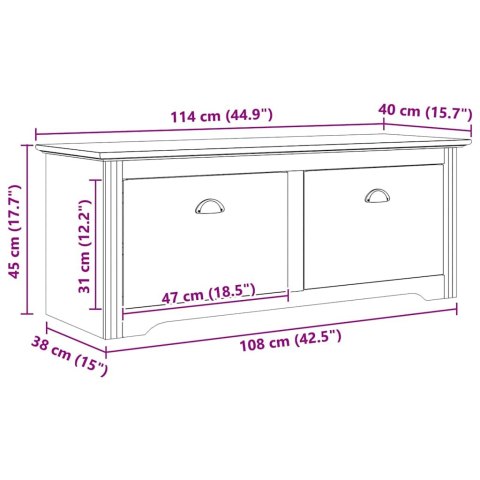 ŁAWKA DO KORYTARZA BODO MIODOWY BRĄZ 118X40X50CM