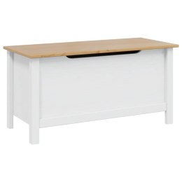 SKRZYNIA 90X40X45 CM BIAŁA MIODOWY BRĄZ LITE DREWNO SOSNA KUFER BOX SCHOWEK