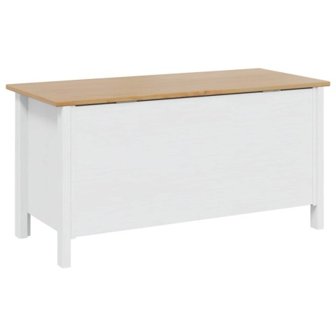 SKRZYNIA 90X40X45CM BIAŁA MIODOWY BRĄZ LITE DREWNO SOSNA KUFER BOX SCHOWEK