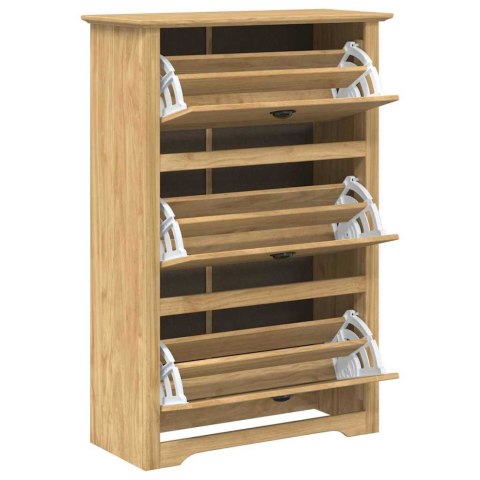 STOJAK NA BUTY Z SZUFLADĄ BODO MIODOWY BRĄZ 80X35X118CM